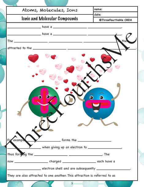 Ionic and Molecular / Covalent Bonding Scaffolded Notes