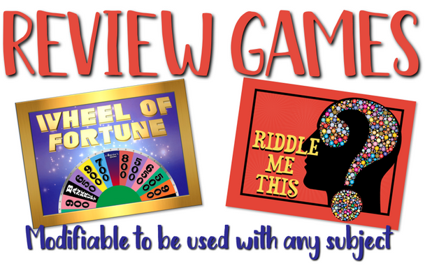 Wheel of Fortune and Riddle Me This Review Games