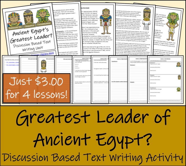 Discussion Based Writing Unit - Ancient Egypt's Greatest Leader?