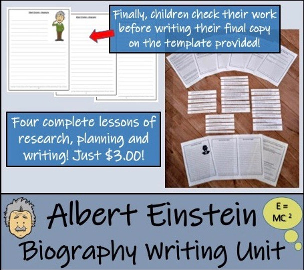 Albert Einstein- 5th & 6th Grade Biography Writing Activity