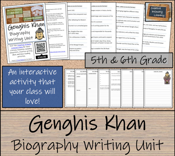 Genghis Khan Biography Writing Unit | 5th Grade & 6th Grade