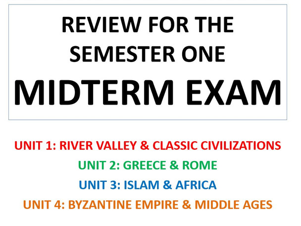 World History Fall Semester Exam Review