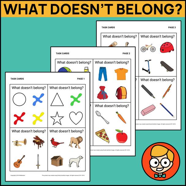 What Doesn't Belong Task Cards - Level 1