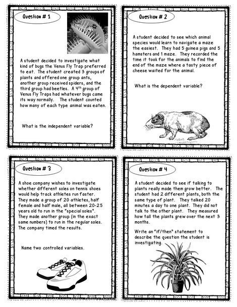 Scientific Method: Thinking Like a Scientist Task Cards