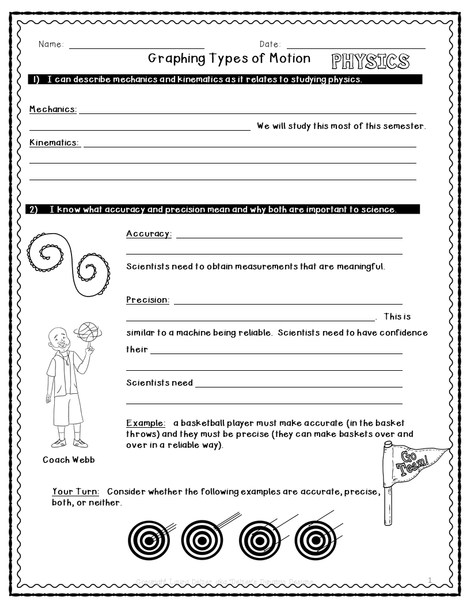 Physics Unit 1 Graphing & 1 D Kinematics: The total bundle!