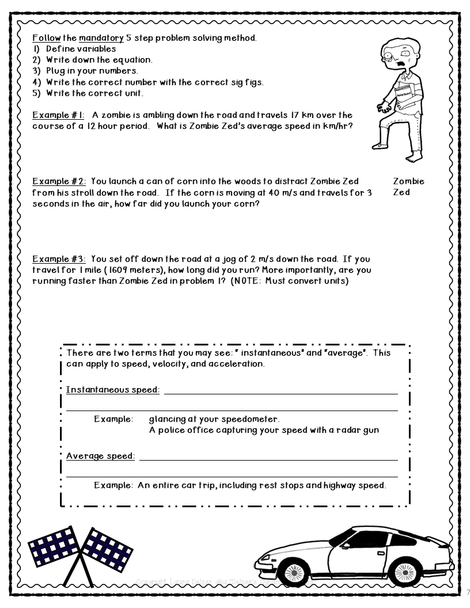 Physics Unit 1 Graphing & 1 D Kinematics: The total bundle!