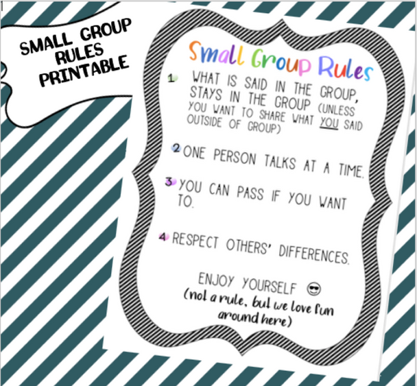 Small Group Counseling Rules Poster