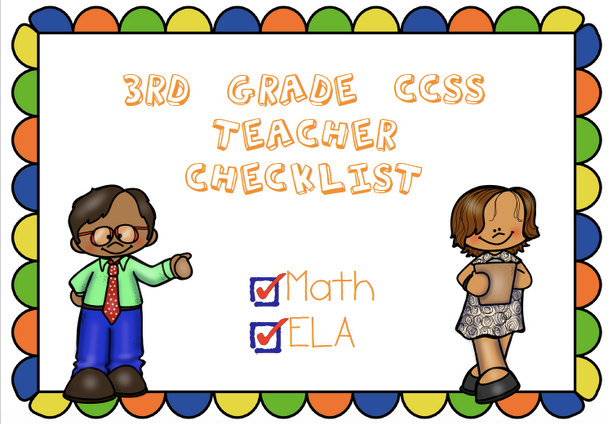 CCSS 3rd Grade Standards Teacher Checklist