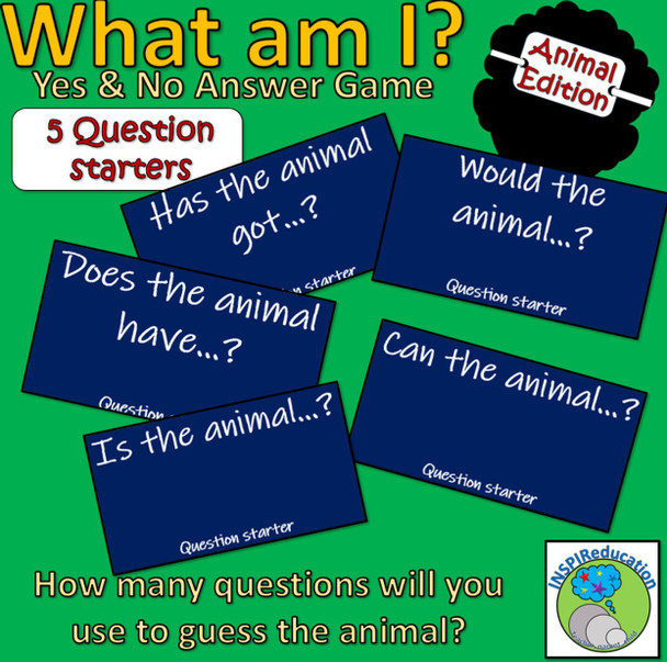 Classification of Animals - Taxonomy - What am I? Yes/No Card Game