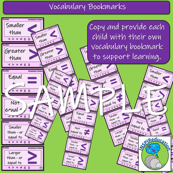 Number - Greater than, Smaller than, Equal to: PowerPoint teaching activity, posters and bookmarks