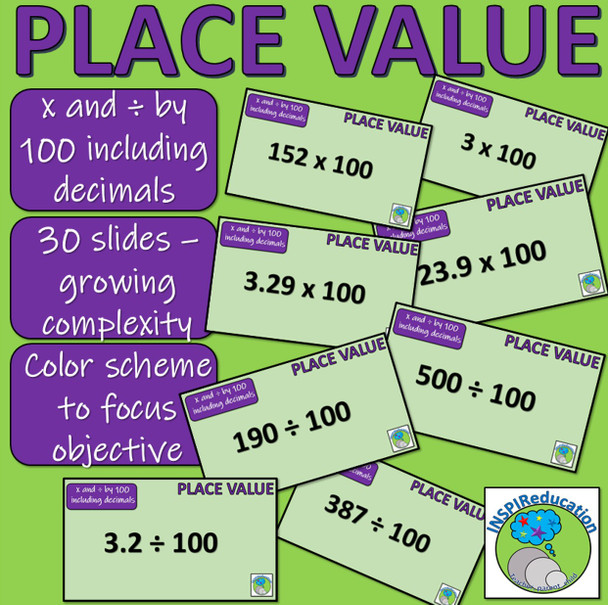 Place Value - PowerPoint - Multiplying and dividing digits by 10, 100 and 1000 (including decimals)