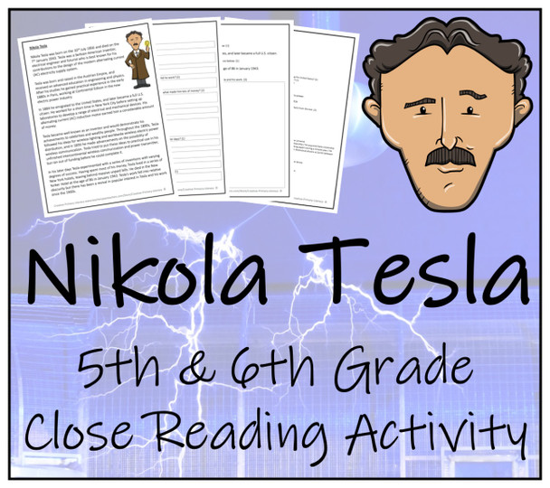 Nikola Tesla Close Reading Activity | 5th Grade & 6th Grade