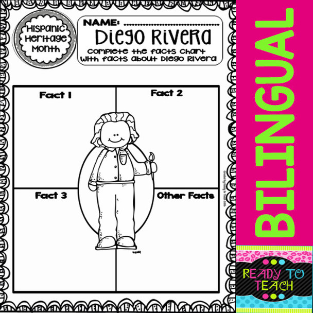 Hispanic Heritage Month - Diego Rivera - Worksheets and Readings (Bilingual)
