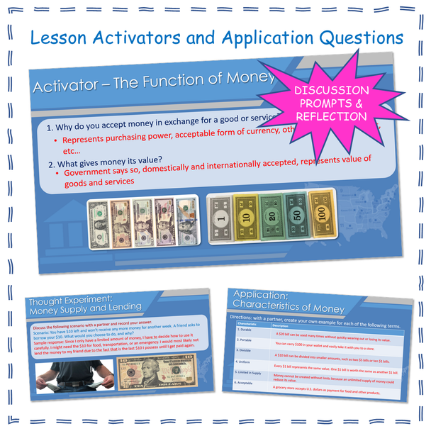 Federal Reserve Banking, Money, PowerPoint, Guided Note Packet Economics