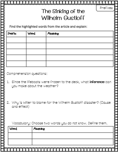 Prefixes and Vocabulary in Context 
