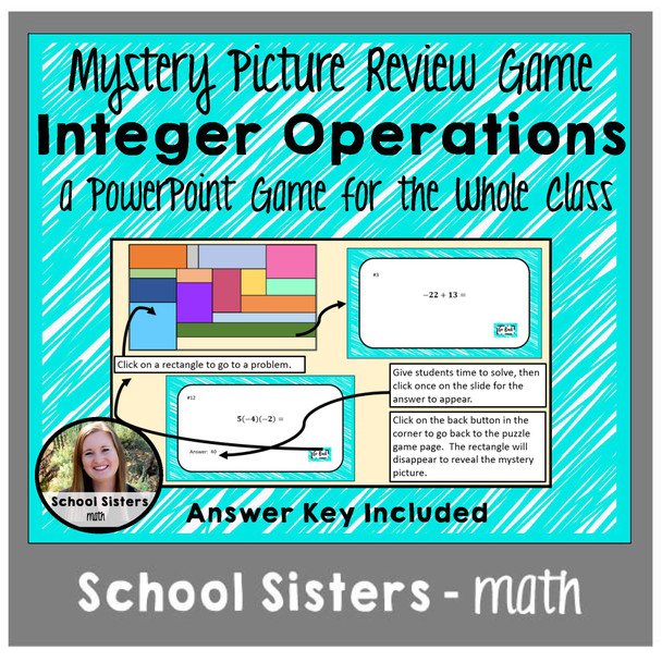 Integer Operations Mystery Picture Game