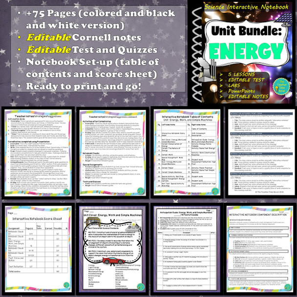 Energy, Work, & Simple Machines Interactive Notebook BUNDLE