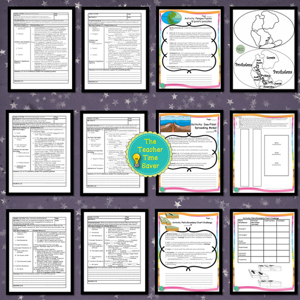 Plate Tectonics Sea Floor Spreading Continental Drift Layers of the Earth Notebook Bundle