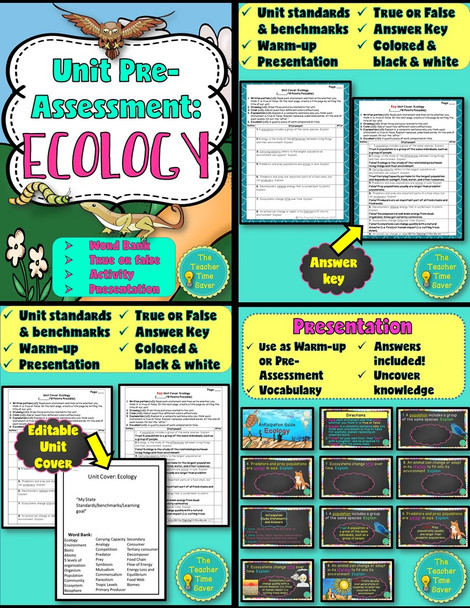 Ecology Ecosystems Unit Notebook Bundle
