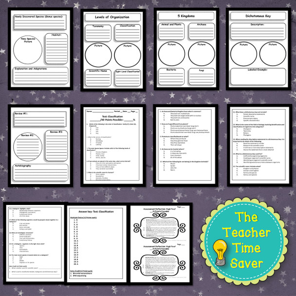 Classification of Living Things Biology Notebook Bundle