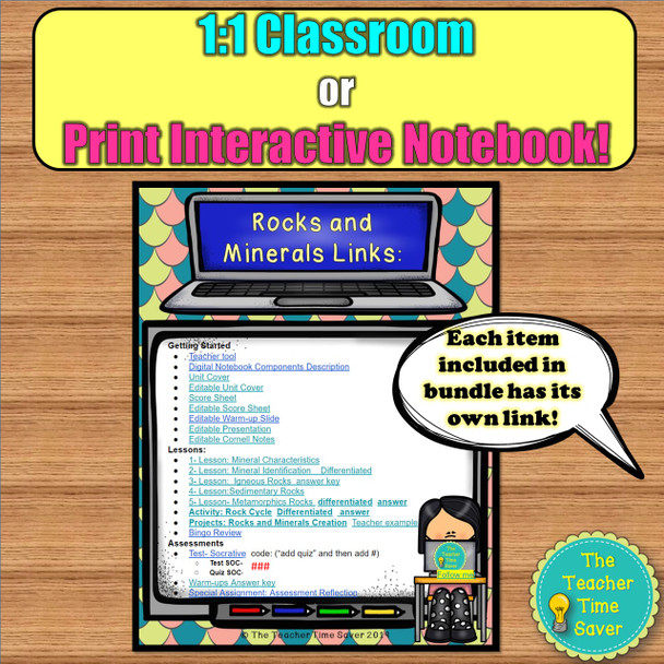 Rocks Unit Digital Notebook Bundle