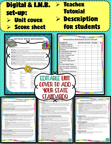 Matter Atoms Periodic Table of Elements Digital Notebook