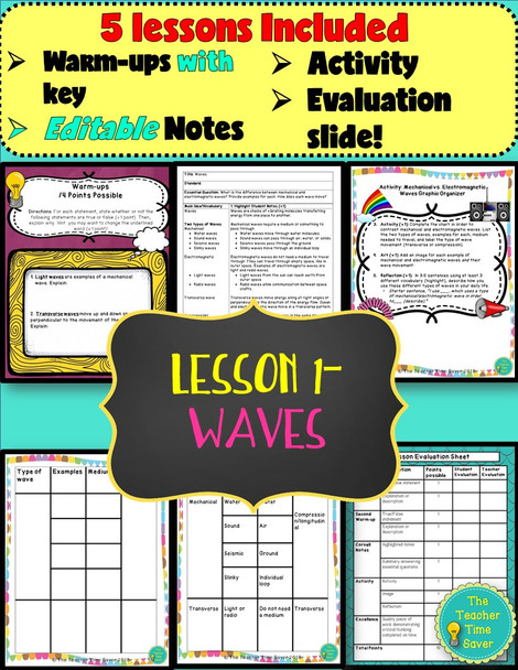 Light and Sound Waves Interactive Notebook Bundle | Physical Science