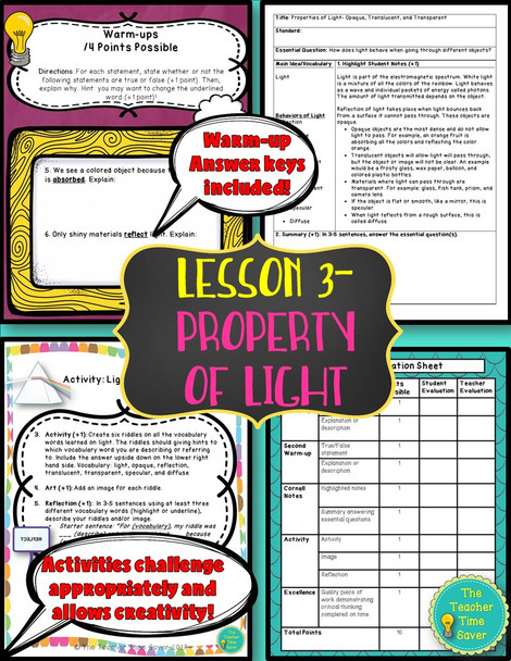 Light and Sound Waves Interactive Notebook Bundle | Physical Science