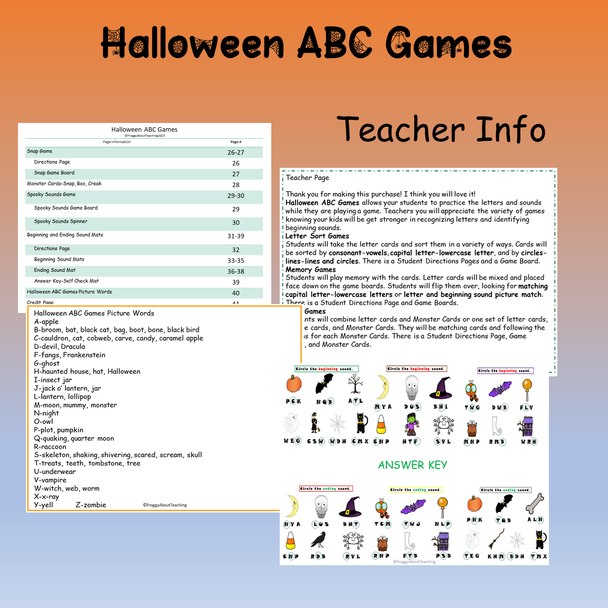 Halloween ABC Games