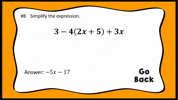 Simplify Expressions Pumpkin Smash