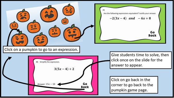 Simplify Expressions Pumpkin Smash