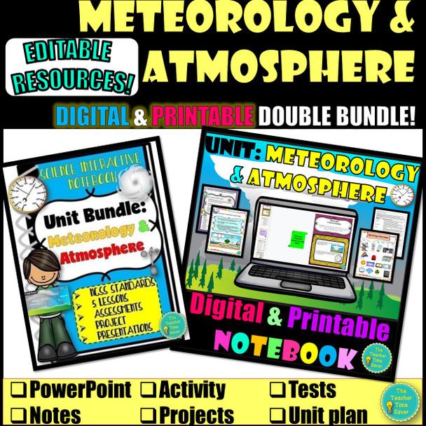 WEATHER & CLIMATE INTERACTIVE NOTEBOOK BUNDLE- GOOGLE APPS AND PRINTABLE