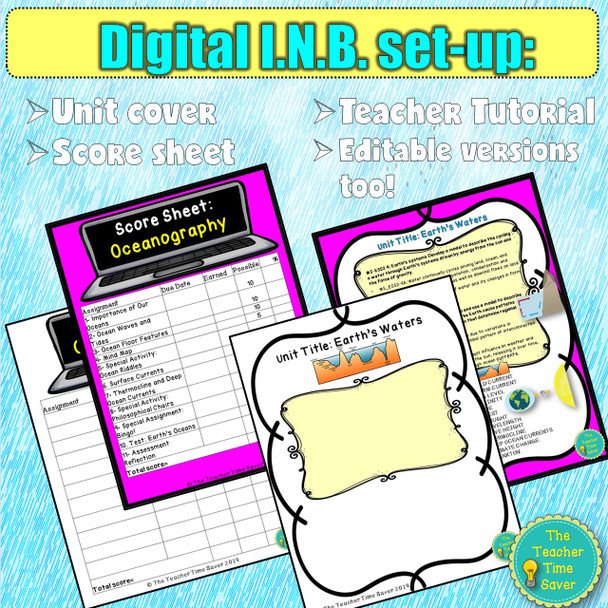 OCEANOGRAPHY INTERACTIVE NOTEBOOK BUNDLE- PRINTABLE & DIGITAL (Google Apps)