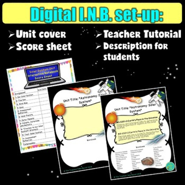 SOLAR SYSTEM INTERACTIVE NOTEBOOK DOUBLE BUNDLE- PRINTABLE AND GOOGLE APPS