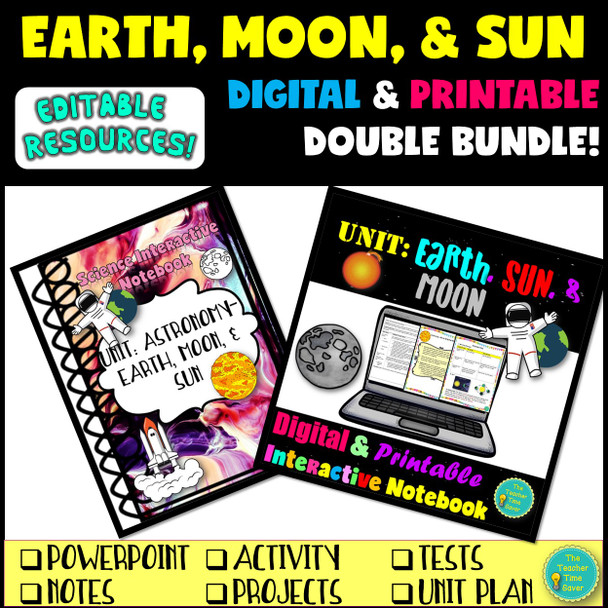 Earth, Sun, Moon Space Interactive Notebook Bundle