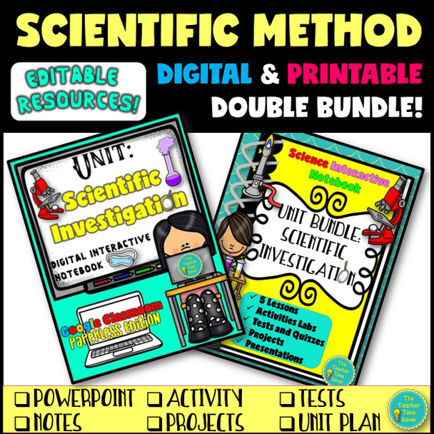 Scientific Method Digital & Printable Interactive Notebook BUNDLE