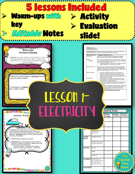 ELECTRICITY MEGA BUNDLE DIGITAL & PRINTABLE INTERACTIVE NOTEBOOK
