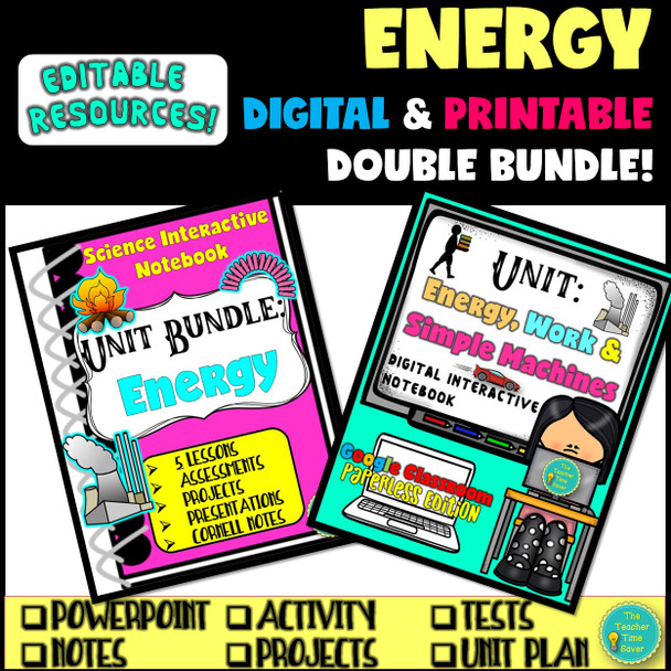 Energy Interactive Digital and Printable Notebook Bundle