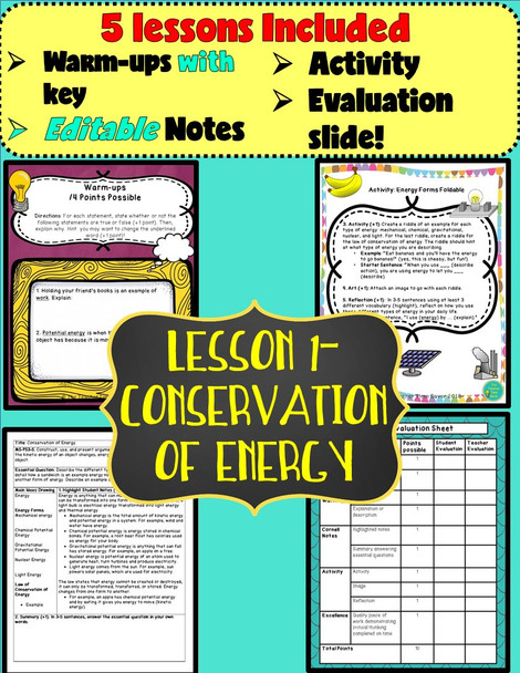 Energy Interactive Digital and Printable Notebook Bundle