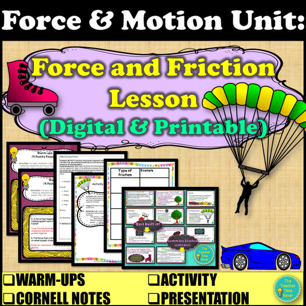 Force and Motion Notebook, Science Printable and Digital Bundle