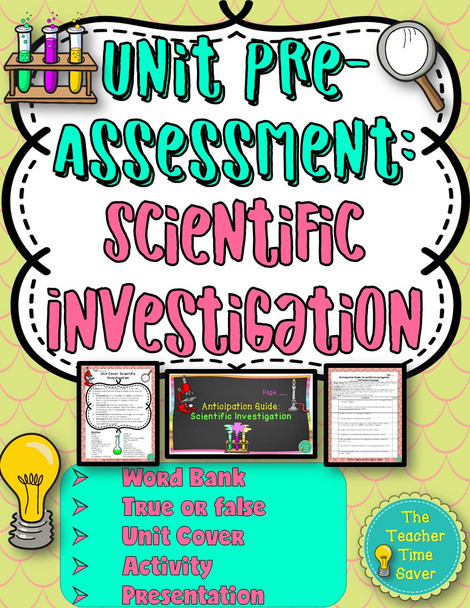 Scientific Investigation Warm-Ups Printable Activity 