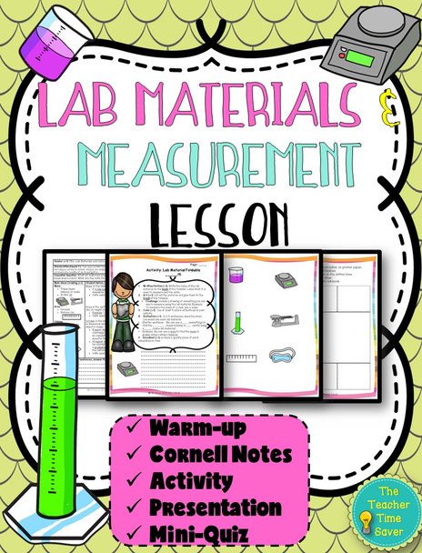 Lab Materials & Measurement Lesson- Scientific Investigation Printable Worksheet