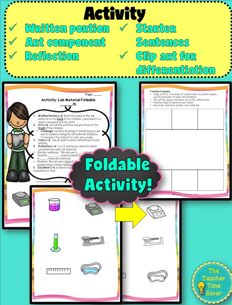 Lab Materials & Measurement Lesson- Scientific Investigation Printable Worksheet