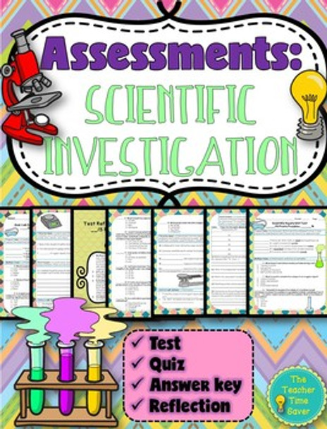 Scientific Investigation Test and Quiz- Editable