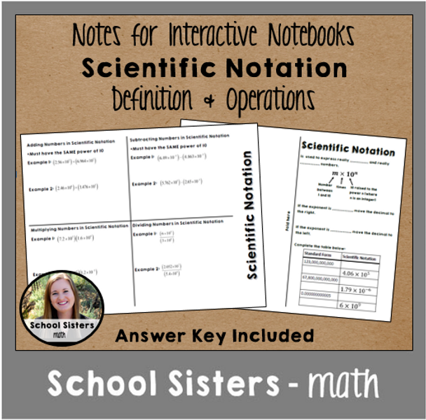 Scientific Notation Notes for Interactive Notebooks