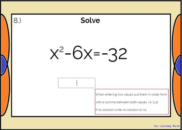 Solving Quadratic Equations by Completing the Square: DIGITAL BOOM Cards (25)