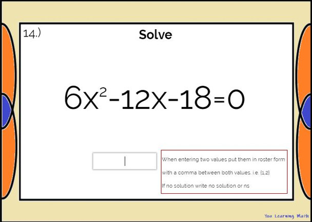 Solving Quadratic Equations by Completing the Square: DIGITAL BOOM Cards (25)