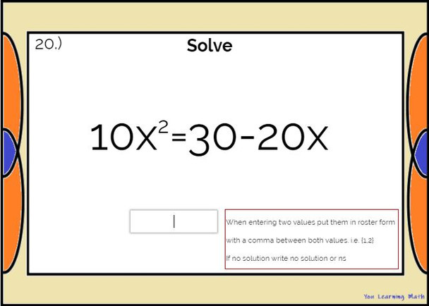 Solving Quadratic Equations by Completing the Square: DIGITAL BOOM Cards (25)