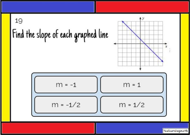 Finding the Slope of Graphed Lines: Digital BOOM Cards - 22 Problems