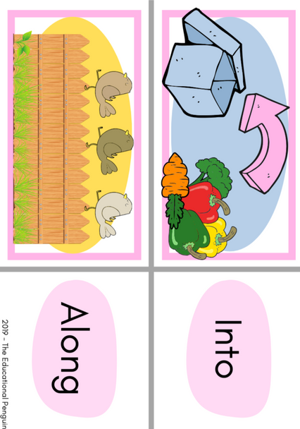 Prepositions of Place Flash Cards